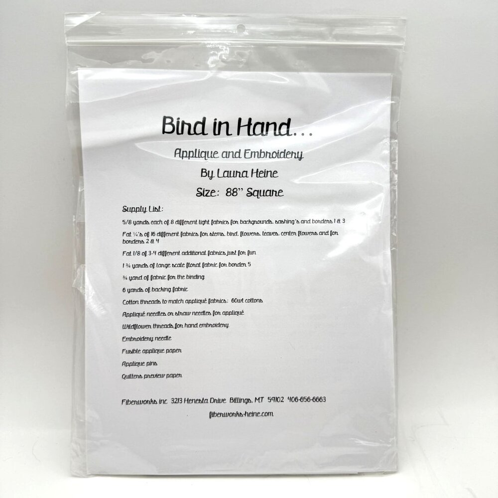 Fiberworks Bird in Hand Applique Quilt Pattern by Laura Heine 88 Inch Square New - Picture 3 of 6